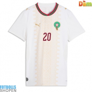 Billiga Marocko Ayoub El Kaabi #20 Bortatröja Dam VM 2026 Kortärmad